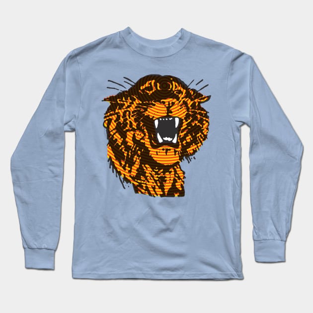 TigerFace Long Sleeve T-Shirt by dennis_schmickle